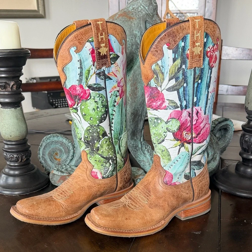 TIN HAUL Floral Cactus Cactilicious cowboy western boots 6.5 - Picture 4 of 8